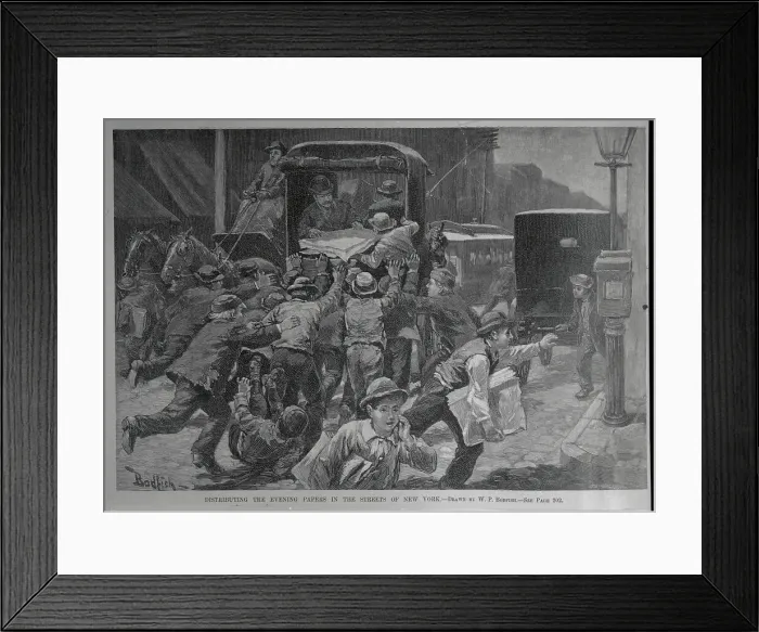 Framed Print : NY Workers Distributing Evening Papers Framed Print : NY Workers Distributing Evening Papers