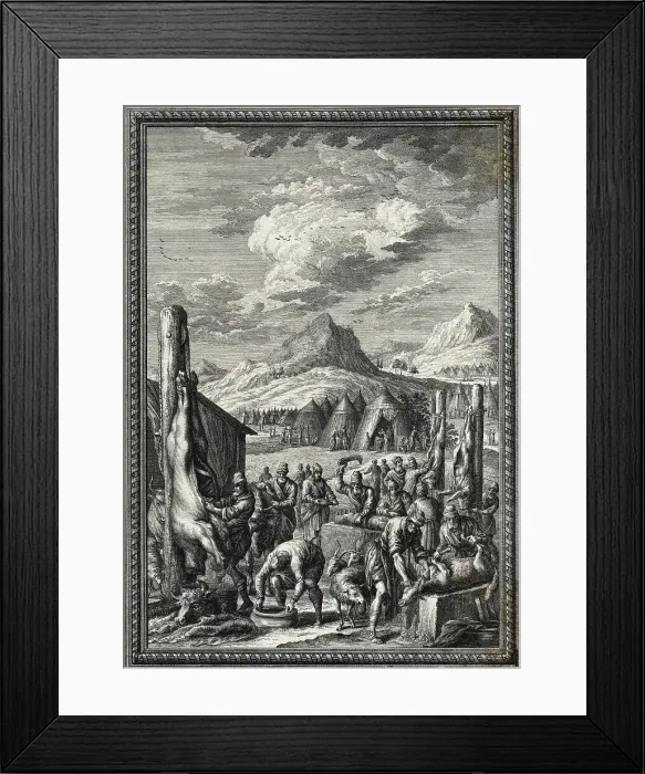 Framed Print : Ritual Slaughtering of Cattle
