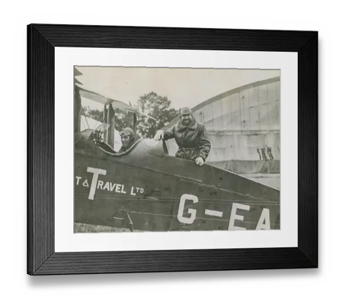 Framed Print : Paul Poiret Posing in Plane