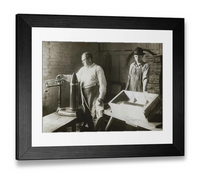 Framed Print : Ammunition Inspectors Weighing and Shipping Shells Framed Print : Ammunition Inspectors Weighing and Shipping Shells