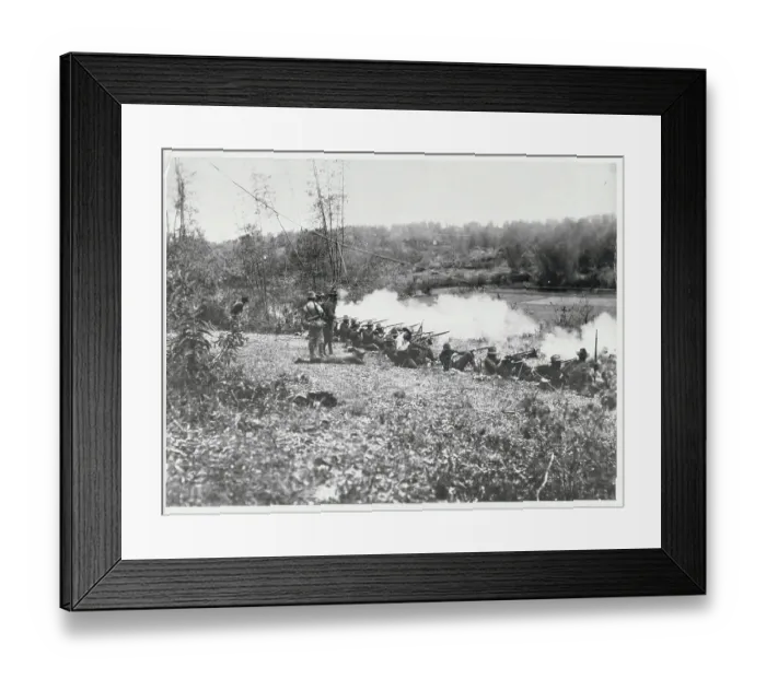 Framed Print : Washington Volunteers Firing Their Weaponry Framed Print : Washington Volunteers Firing Their Weaponry