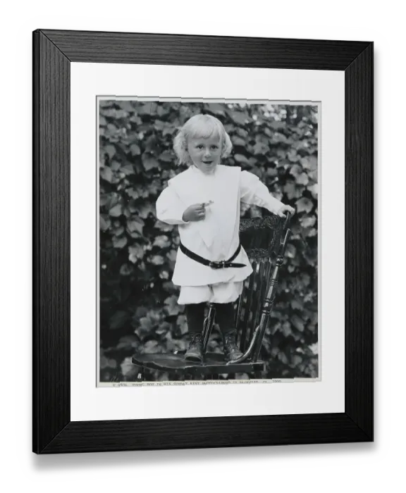 Framed Print : Boy Standing on Chair Framed Print : Boy Standing on Chair