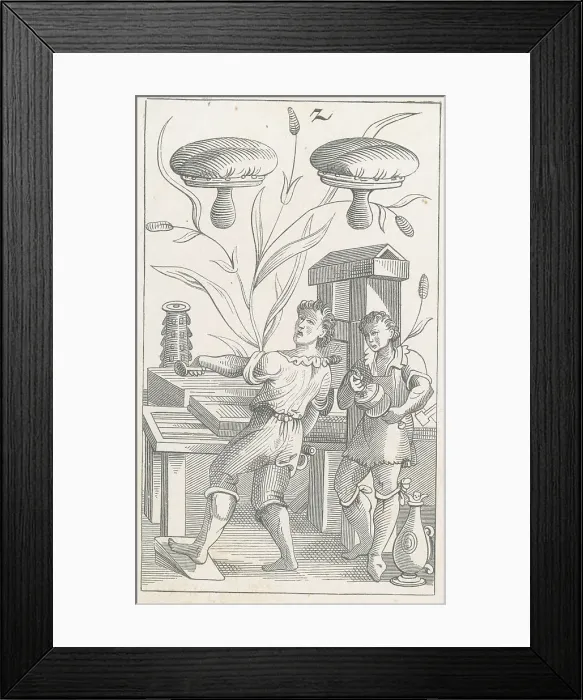 Framed Print : Men Working on Printing Press Framed Print : Men Working on Printing Press