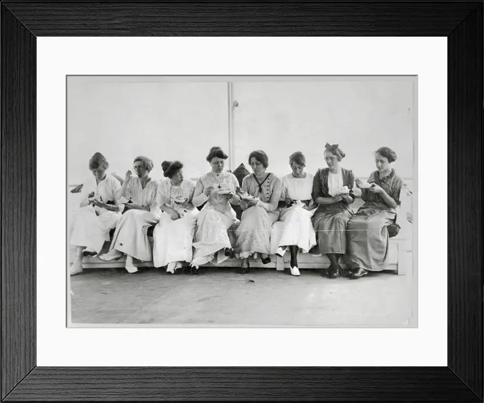 Framed Print : Factory Girls Buying Ice Cream Framed Print : Factory Girls Buying Ice Cream