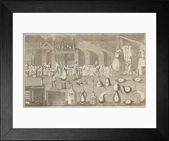 Framed Print : 18th Century Research Laboratory Framed Print : 18th Century Research Laboratory