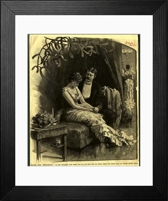 Framed Print : Victorian Couple Sitting Holding Hands Framed Print : Victorian Couple Sitting Holding Hands