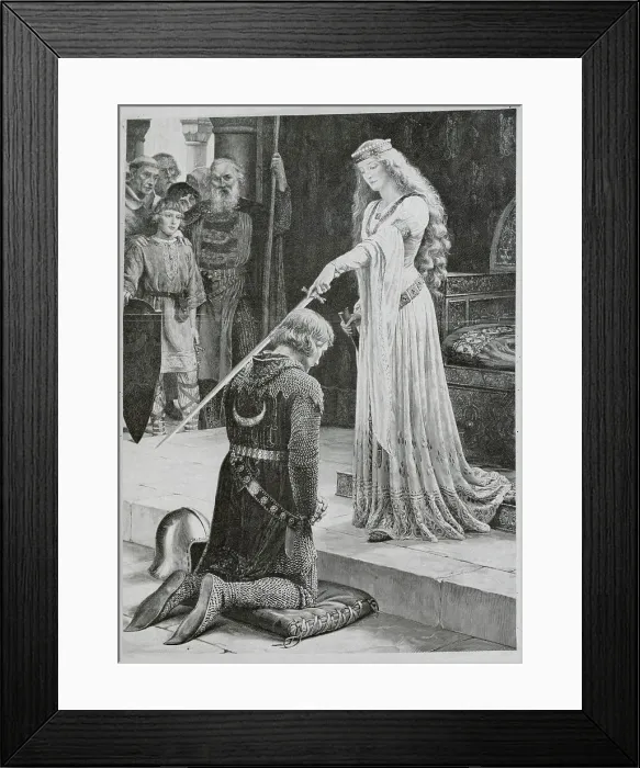 Framed Print : Lady Dubbing a Knight Framed Print : Lady Dubbing a Knight