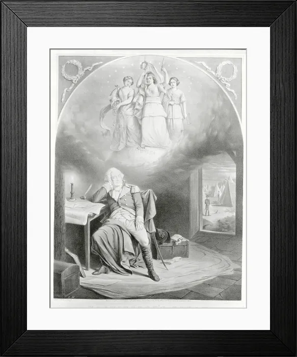 Framed Print : George Washington Dreaming in His Chair Framed Print : George Washington Dreaming in His Chair