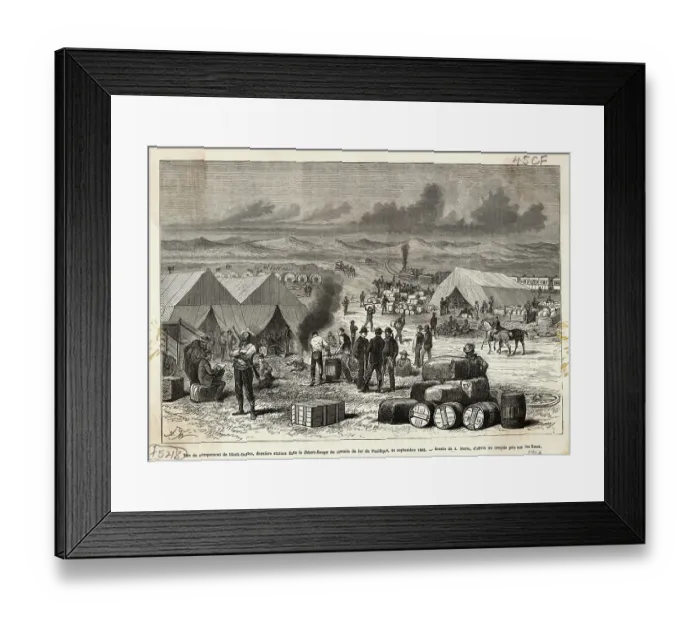 Framed Print : Railroad Encampment in 1868