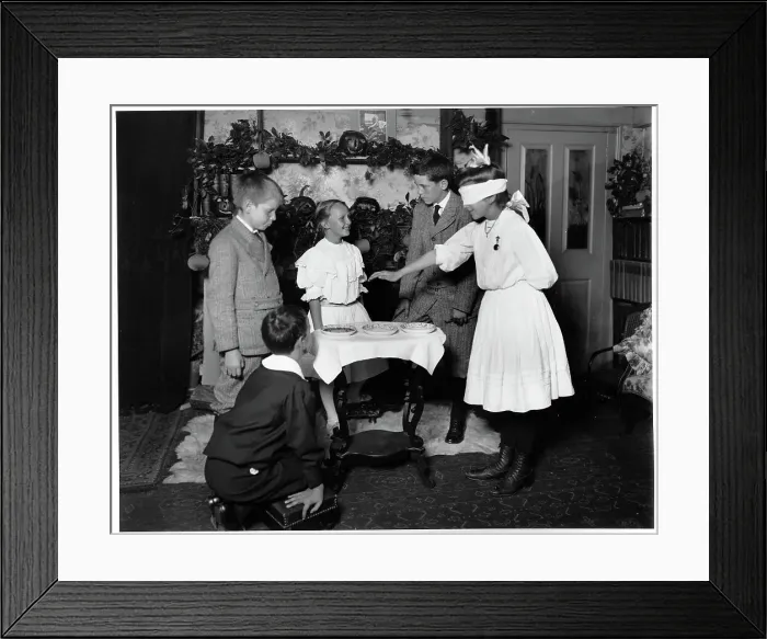 Framed Print : Children Playing A Halloween Game Framed Print : Children Playing A Halloween Game