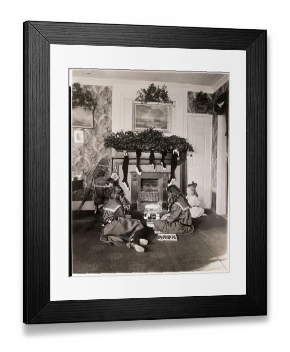 Framed Print : Children With Their New Christmas Toys Framed Print : Children With Their New Christmas Toys