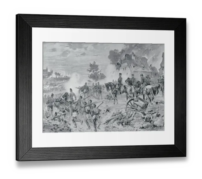 Framed Print : View of War Scene with Canon Framed Print : View of War Scene with Canon