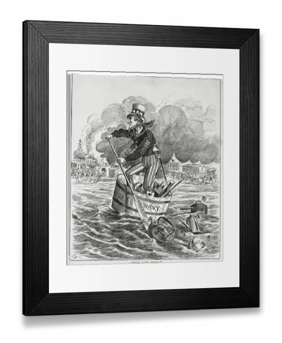 Framed Print : Cartoon Including Uncle Sam Framed Print : Cartoon Including Uncle Sam