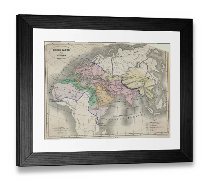 Framed Print : French Map of Ancient World Framed Print : French Map of Ancient World
