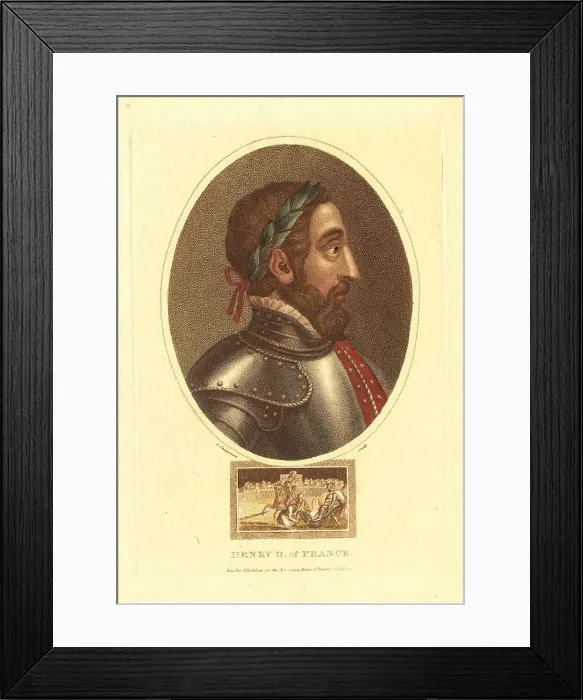 Framed Print : Profile Illustrative Portrait of King II of France Framed Print : Profile Illustrative Portrait of King II of France