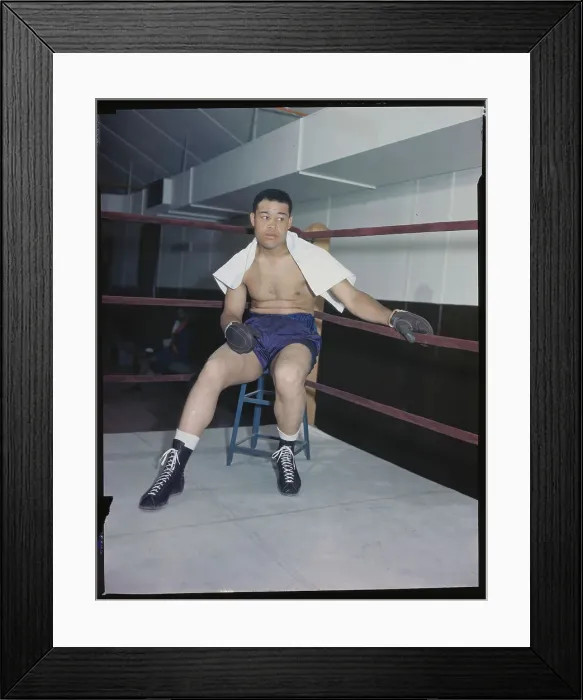 Framed Print : Joe Louis Resting in Boxing Ring Framed Print : Joe Louis Resting in Boxing Ring
