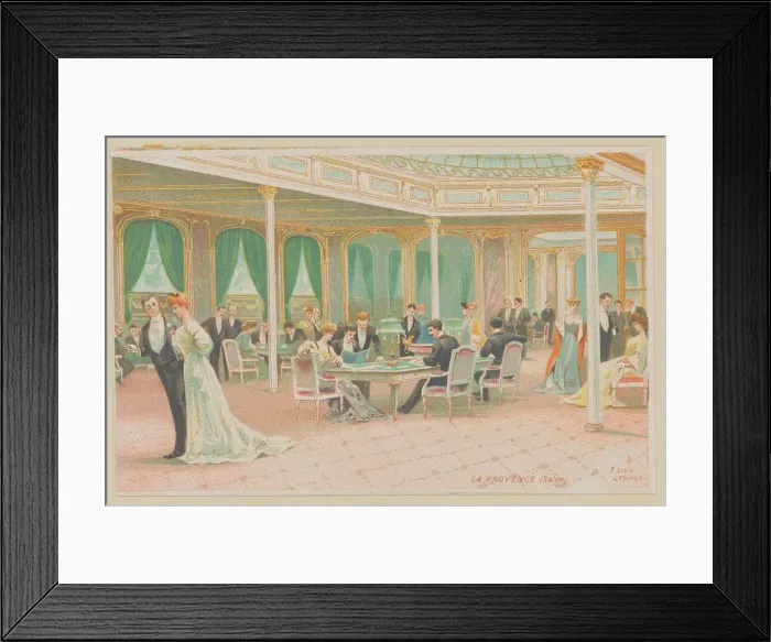 Framed Print : Elite Society Gambling Aboard Ship