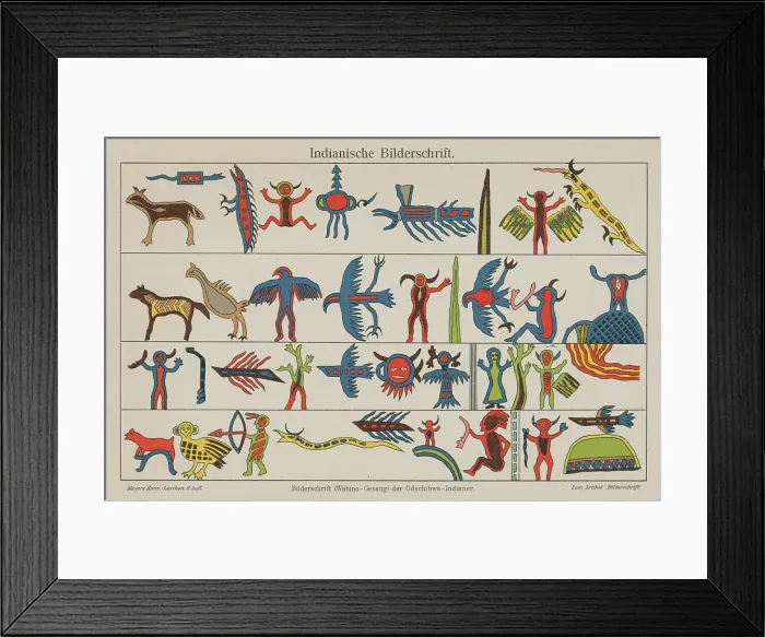 Framed Print : Indian Illustrative Writing Framed Print : Indian Illustrative Writing