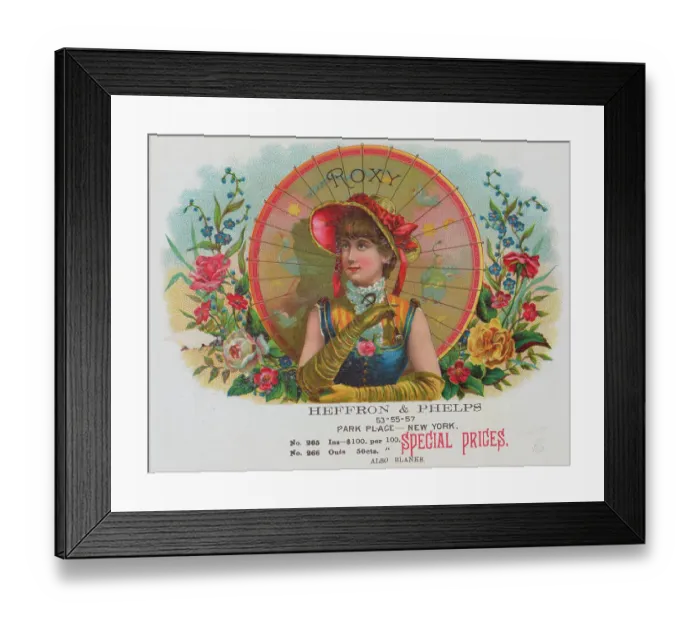 Framed Print : Advertisement for Roxy Cigars Framed Print : Advertisement for Roxy Cigars