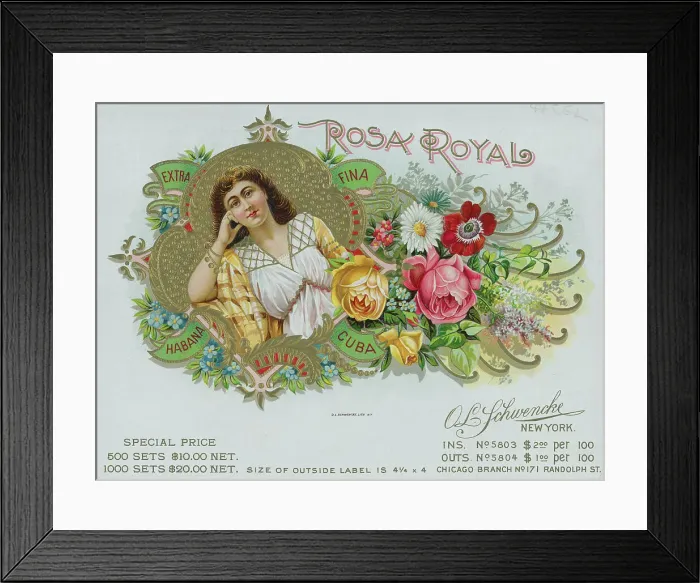 Framed Print : Advertisement for Cuban Beauty Cigars Framed Print : Advertisement for Cuban Beauty Cigars