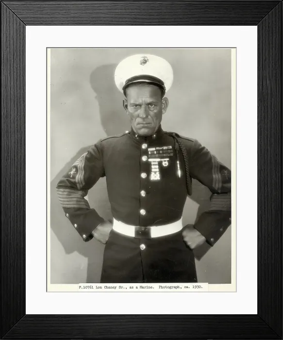 Framed Print : Lon Chaney Dressed As A Marine