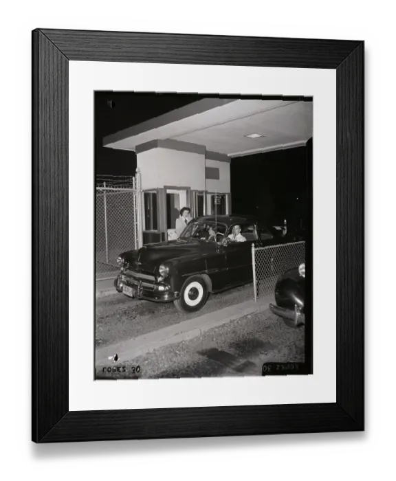Framed Print : Car Stopped At Cashier Ticket Booth Framed Print : Car Stopped At Cashier Ticket Booth