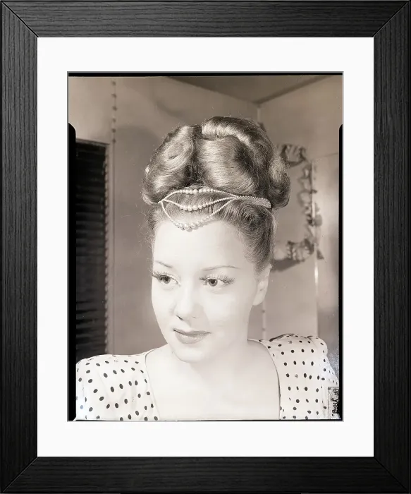 Framed Print : Profile Of Woman W / Pompadour Hairstyle Framed Print : Profile Of Woman W / Pompadour Hairstyle