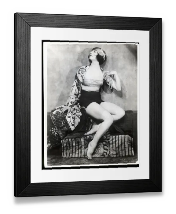 Framed Print : Betty Compson Models Swimwear On Sofa Framed Print : Betty Compson Models Swimwear On Sofa