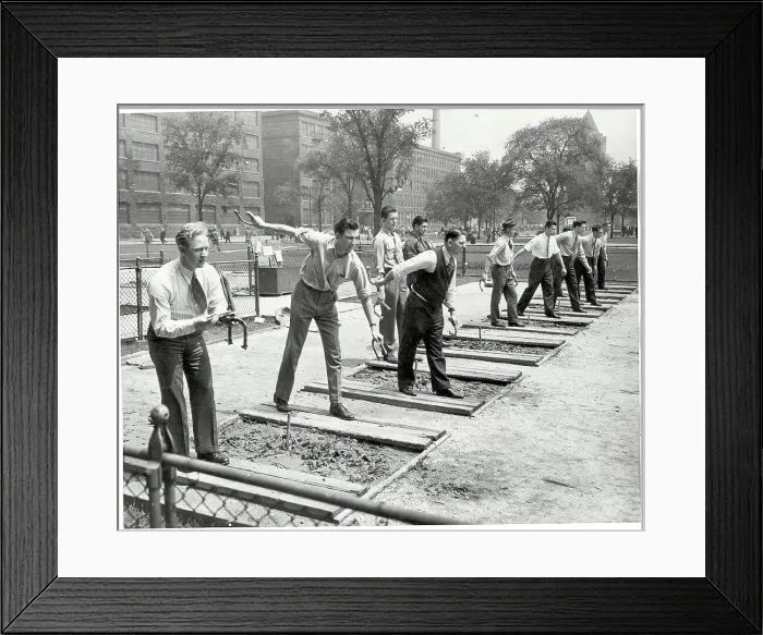 Framed Print : Men Throwing Horeshoes