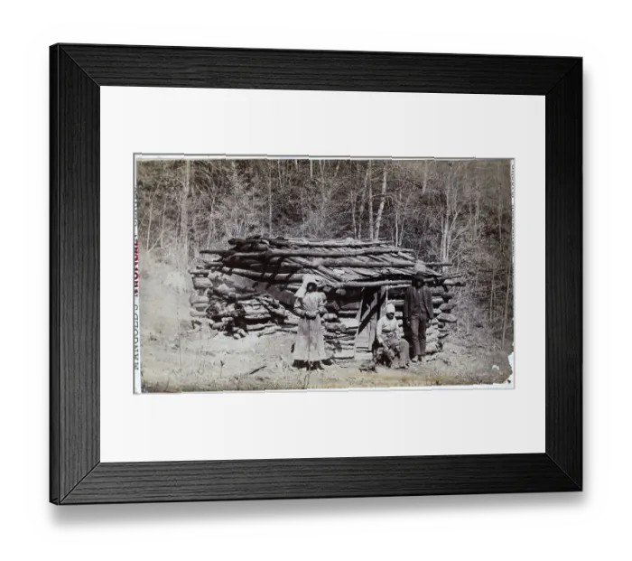 Framed Print : Blacks In Front Of Log Cabin Framed Print : Blacks In Front Of Log Cabin