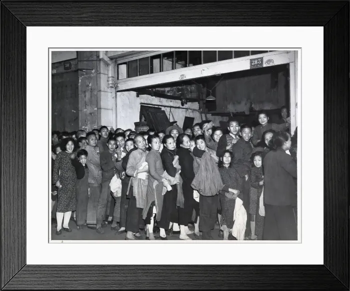 Framed Print : Line Of Chinese Waiting To Buy Rice Framed Print : Line Of Chinese Waiting To Buy Rice