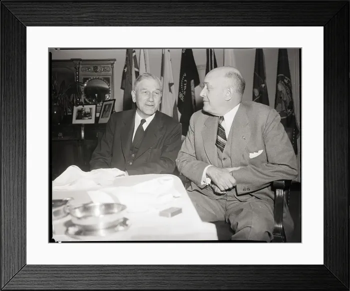 Framed Print : Louis Johnson With Governor John Battle
