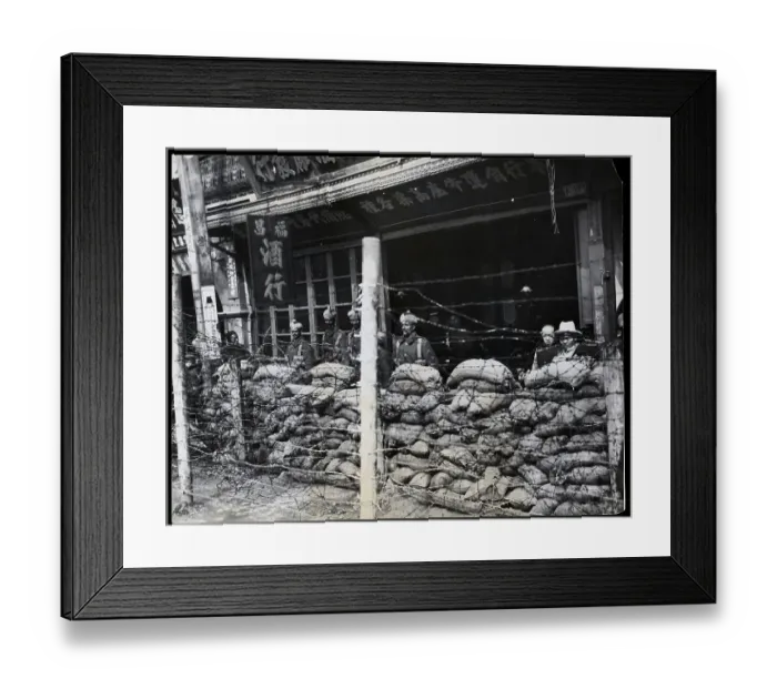 Framed Print : Chinese Army In Bunker W / Barbed Wire Framed Print : Chinese Army In Bunker W / Barbed Wire