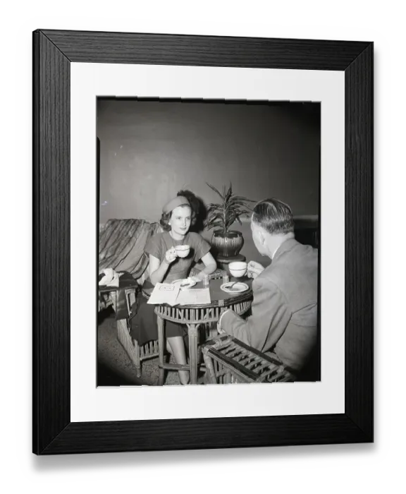 Framed Print : Man & Wife Drinking Coffee In Hospital Framed Print : Man & Wife Drinking Coffee In Hospital
