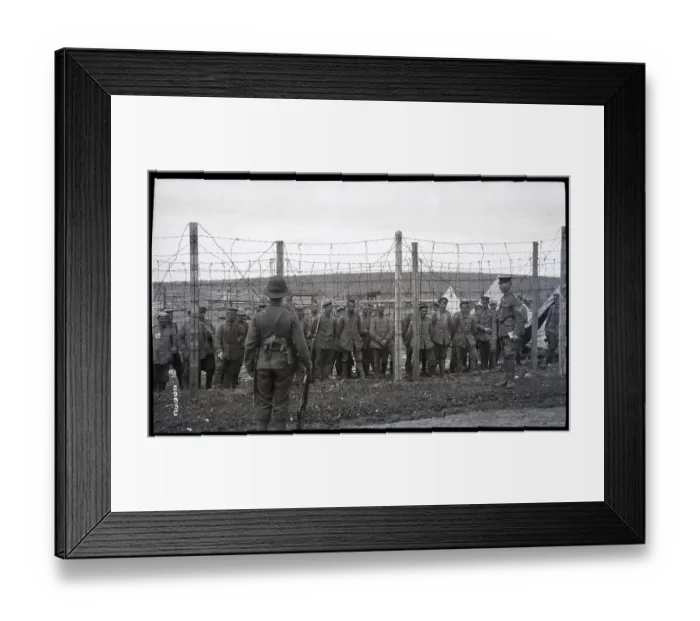 Framed Print : German Soldiers Behind Barbed Wire Framed Print : German Soldiers Behind Barbed Wire