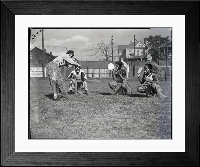 Framed Print : African American Baseball Players Wearing Costume Framed Print : African American Baseball Players Wearing Costume