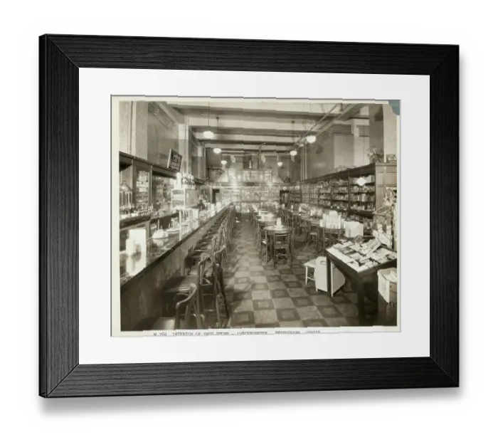 Framed Print : Interior Of Luncheonette And Drug Store Framed Print : Interior Of Luncheonette And Drug Store