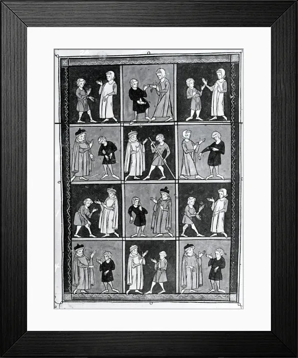 Framed Print : Panels Of Doctor Consulting Patients Framed Print : Panels Of Doctor Consulting Patients