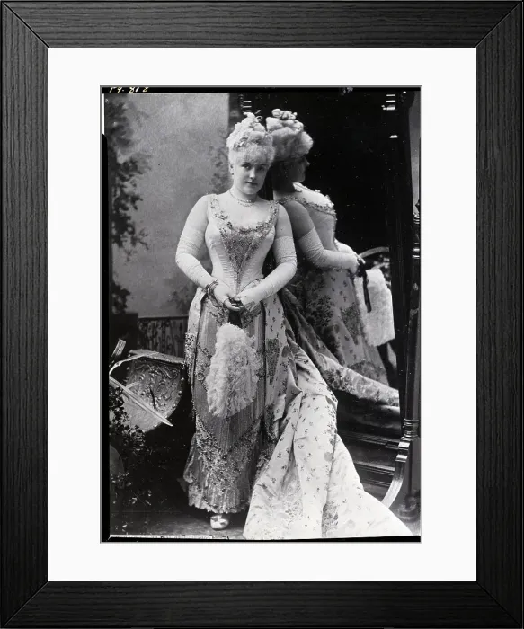 Framed Print : Lillian Russell Leaning Against Mirror Framed Print : Lillian Russell Leaning Against Mirror