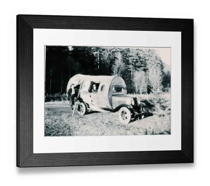 Framed Print : Trailer Made from Hollowed Log Framed Print : Trailer Made from Hollowed Log