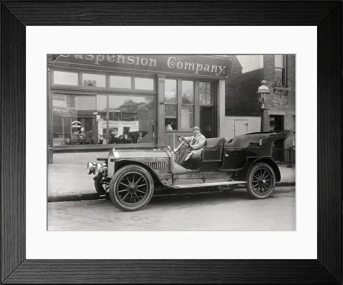 Framed Print : Gentleman On Steering Wheel Of Tour Car Framed Print : Gentleman On Steering Wheel Of Tour Car