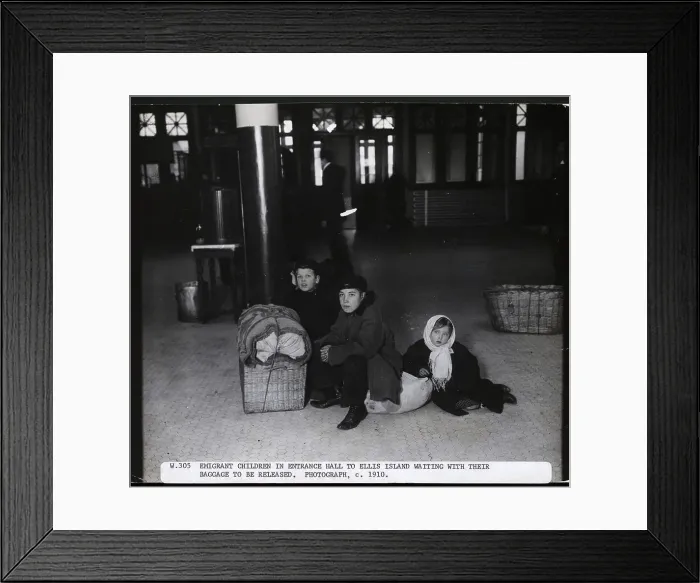 Framed Print : Emigrant Children Wait In Ellis Island Framed Print : Emigrant Children Wait In Ellis Island
