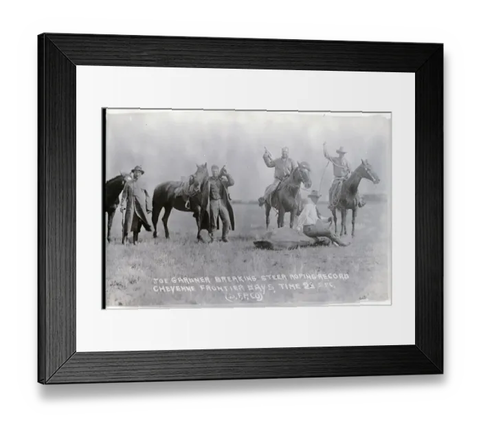 Framed Print : Joe Gardner Breaking Steer Roping Record Framed Print : Joe Gardner Breaking Steer Roping Record