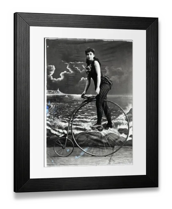Framed Print : Lady Bicyclist In Circus Act Framed Print : Lady Bicyclist In Circus Act