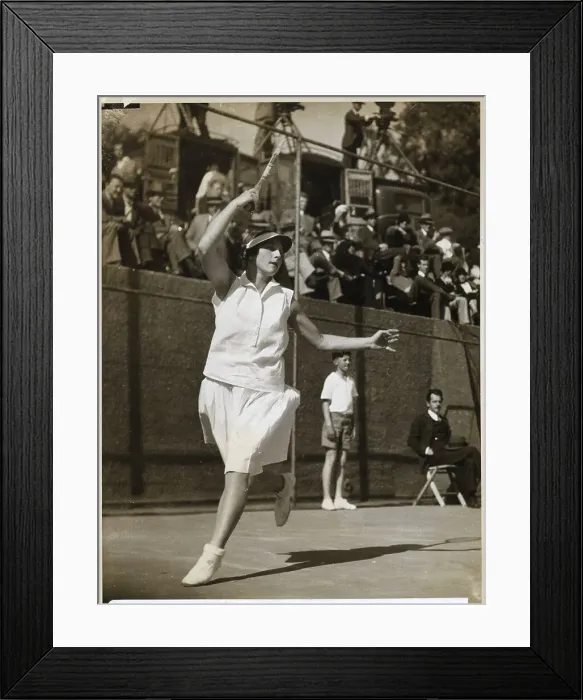 Framed Print : Helen Willis Moody Returns Ball In Tenni Framed Print : Helen Willis Moody Returns Ball In Tenni