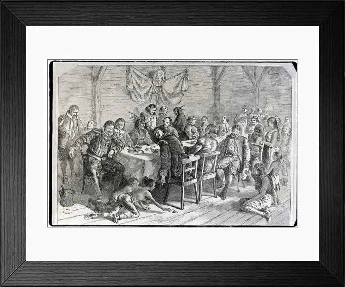 Framed Print : Dining Room Of French Colonists Framed Print : Dining Room Of French Colonists