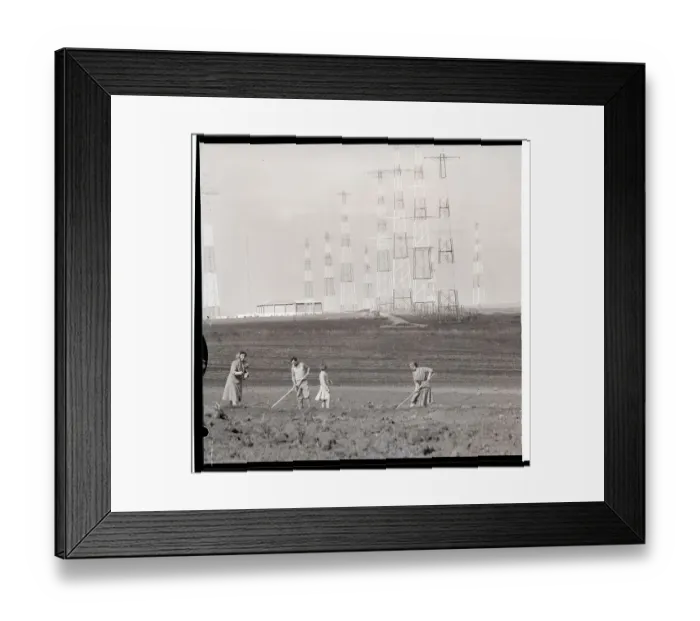 Framed Print : Farmers Tilling Ground With Antennae In Framed Print : Farmers Tilling Ground With Antennae In