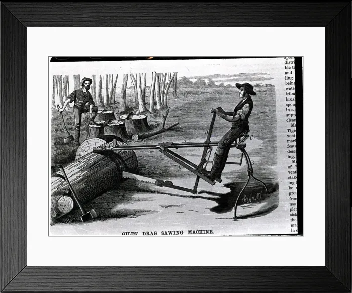 Framed Print : Lumber Saw Invented By N.W. Giles Framed Print : Lumber Saw Invented By N.W. Giles