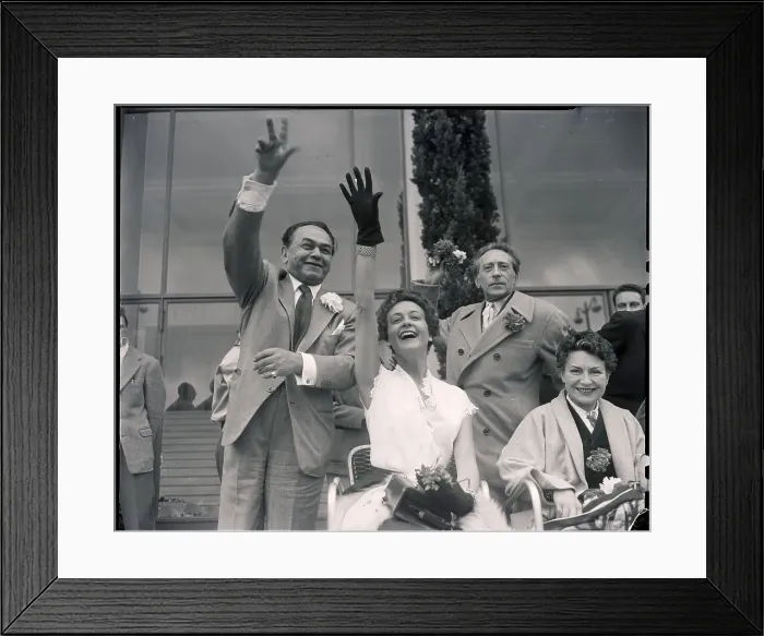 Framed Print : Edgar G. Robinson With Giselle Pascal