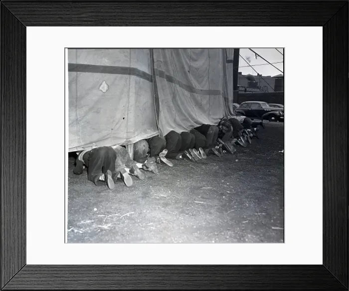 Framed Print : Hookey Players Looking Under Circus Tent Framed Print : Hookey Players Looking Under Circus Tent